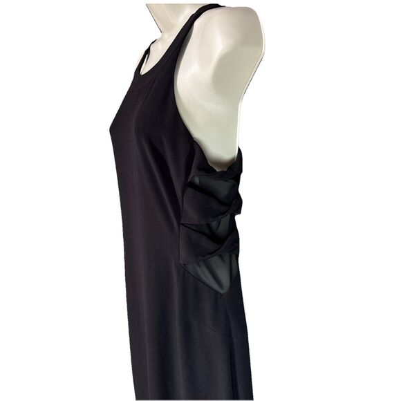 Halston Heritage Size 8  Black Crew Neck Long Dress Gown Cut Out $595 - Picture 9 of 15